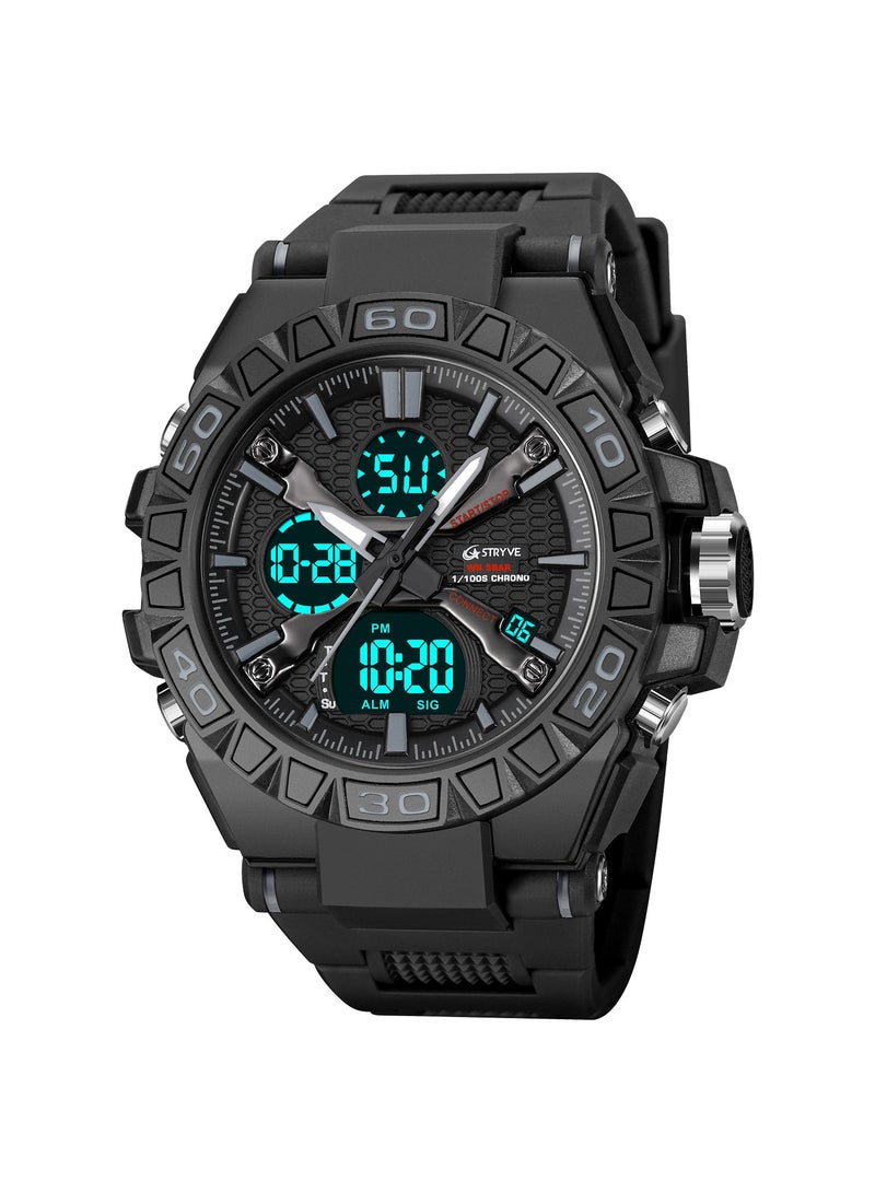 STRYVE Young Men's Stylish Sporty Style with Colorful Luminous Digital Waterproof Multifunctional Watch - Image 1