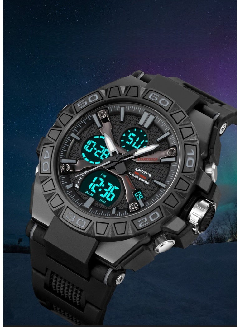 STRYVE Young Men's Stylish Sporty Style with Colorful Luminous Digital Waterproof Multifunctional Watch - Image 2