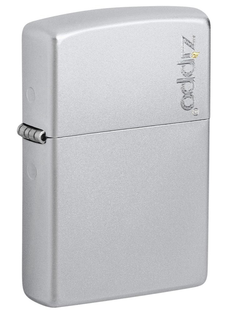 Ae184691 205 Bulus Zippo Logo Satin Chrome Windproof Lighter
