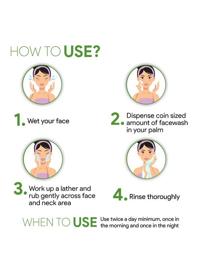 Good Vibes Green Tea Purifying Face Wash, 120 ml Helps Prevent Acne, Dirt Removal Deep Cleansing Natural Antioxidants Formula for All Skin Types, No Parabens & Mineral Oil - Image 5