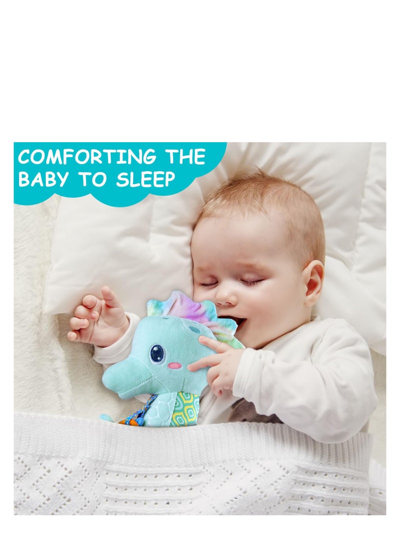 SYOSI Plush Musical Toys, Cute Stuffed Animal Infant Toys with Light & Sounds, Multi-Textures & Rattles, Baby Stuffed Wobble Musical Toy, Roly-Poly Sensory Toy Birthday Gift for Newborn Boys & Girls - Image 5