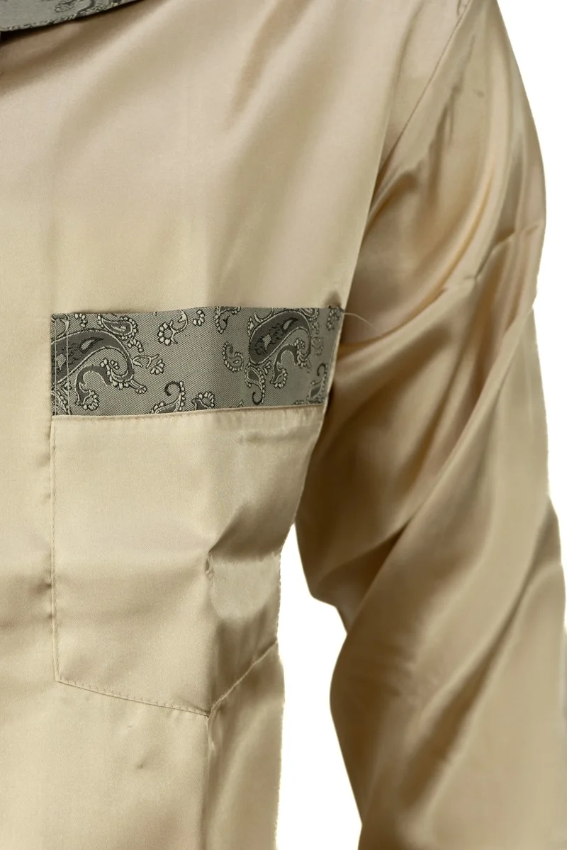 Oppland Men's Stylish Classic Model Pajama Set Premium Satin Fabric Unique Model Pocket Full Pattern