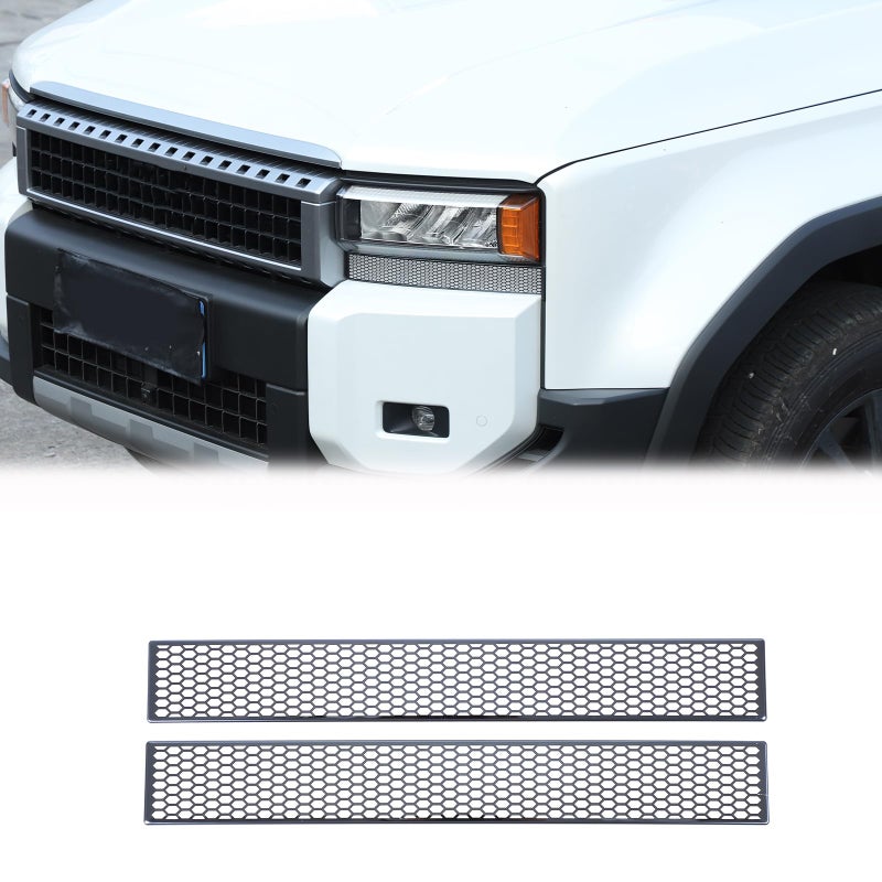 Headlight Lower Trim Cover Compatible with Toyota Land Cruiser 250 Prado J250 LC250 2024 2025 Accessories Front Bumper Grille Headlight Lower Molding Trim Black