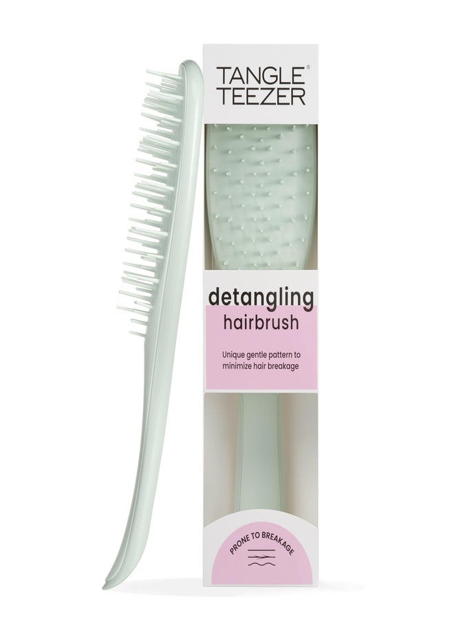 Tangle Teezer Extra Gentle Detangler Hair Brush, with Fewer Bristles for Gentle & Effective Detangling to Minimize Hair Loss & Breakage, Eucalyptus Green - Image 1