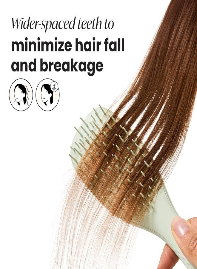 Tangle Teezer Extra Gentle Detangler Hair Brush, with Fewer Bristles for Gentle & Effective Detangling to Minimize Hair Loss & Breakage, Eucalyptus Green - Image 3