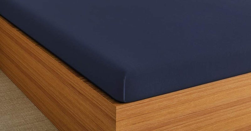 OPTRA - Solid Color 100% Soft and Premium Microfibre Solid Double Bedsheet with 2 Pillow Covers Size 230 cm x 228 cm, Navy Blue - Image 3