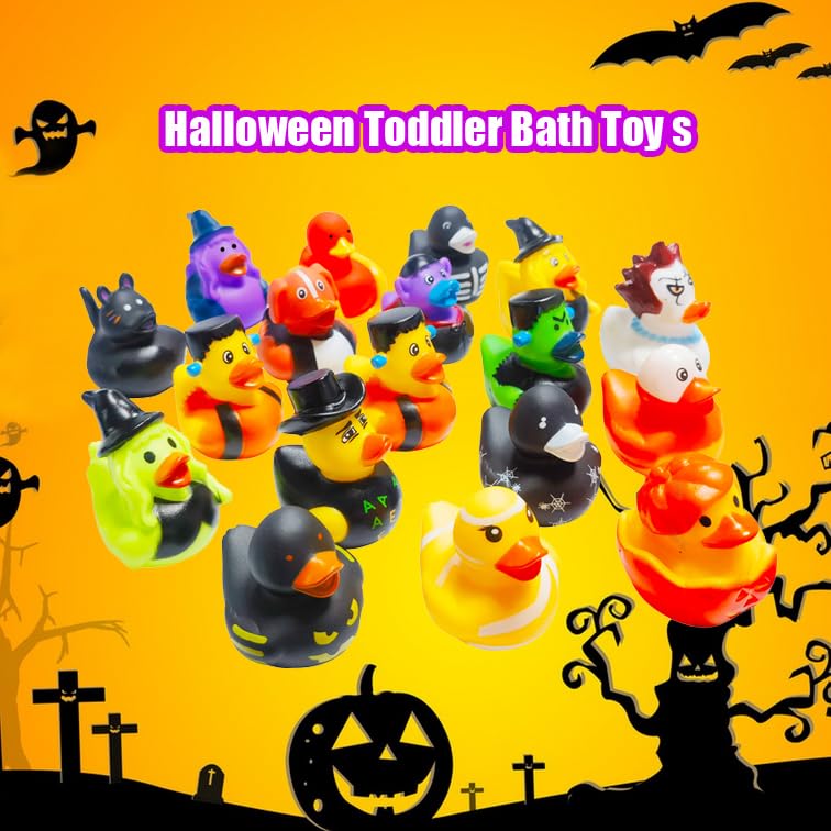 Cherislpy 36 Pcs Halloween Rubber Ducks,Baby Showers Accessories Jeep Duckies Bath Toys for Kids Halloween Party Favors,Gift Exchange (Halloween) - Image 2