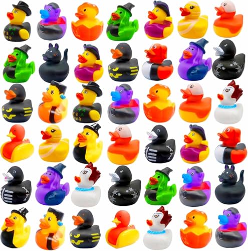 Cherislpy 36 Pcs Halloween Rubber Ducks,Baby Showers Accessories Jeep Duckies Bath Toys for Kids Halloween Party Favors,Gift Exchange (Halloween) - Image 1