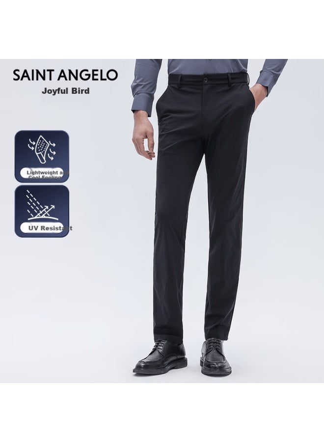 Saint Angelo Baoxiniao Lightweight Cool Casual Business Men's Straight Leg Trousers Etd241t03u Navy Blue 34 - Image 1