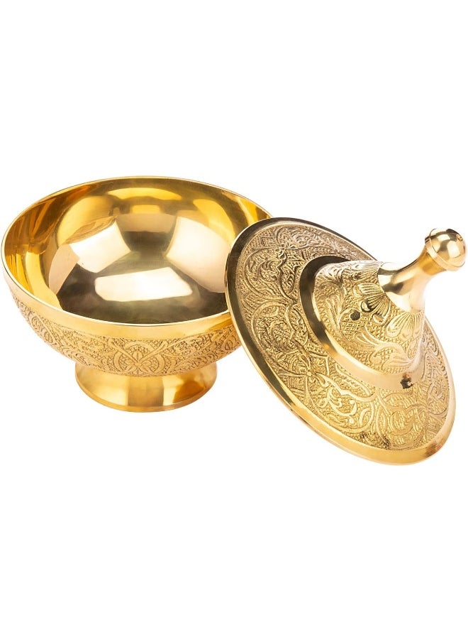 AKDC AKDC Brass Sugar Pot 12Cm X 12Cm X 14Cm Gold  - Image 2
