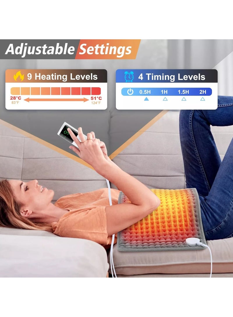 Loquat Electric Heating Pad for Back and Shoulders, 9 Heat Settings, Auto Shut-Off, Machine Washable, Portable Pain Relief Heating Pad - Image 3