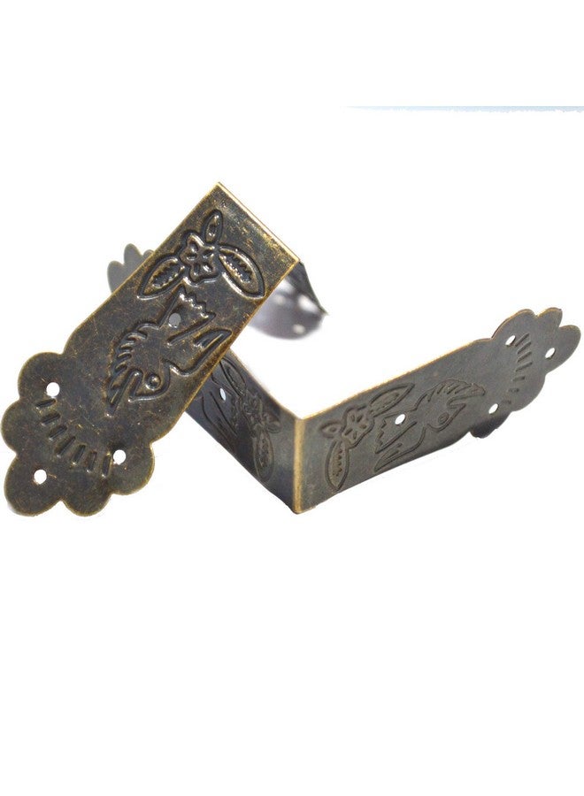 MYS 8 Pcs Bronze Corner Protectors Decorative Safety Guards Metal Covers Vintage Right Angle Bracket For Furniture Corner Desk Table Edge Wooden Chest Case Box (Side Length:21/8" Height:1") - Image 2