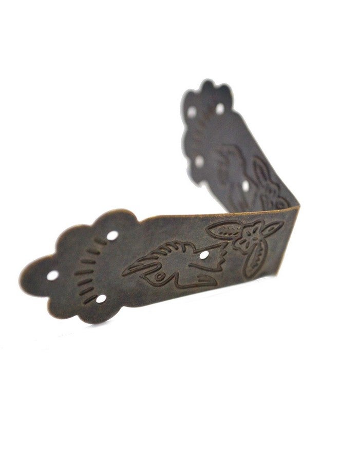 MYS 8 Pcs Bronze Corner Protectors Decorative Safety Guards Metal Covers Vintage Right Angle Bracket For Furniture Corner Desk Table Edge Wooden Chest Case Box (Side Length:21/8" Height:1") - Image 1