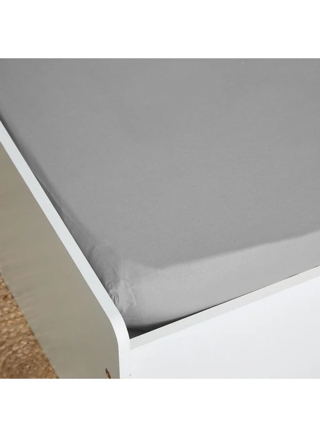 Home Box Ballina Solid Cotton Twin Fitted Sheet 200 x 33 x 120 cm