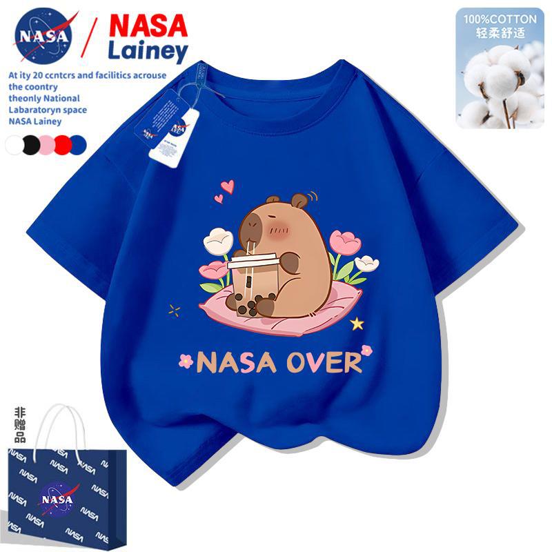 Nasa Kidsren'S Kapibara Short-Sleeved T-Shirt 2025 Style Cute Cotton Cartoon Tops For Boys And Girls - Image 1