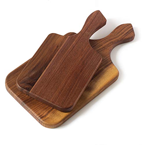 Brazos Home Dark Walnut Wood Cutting Board for Kitchen, 2 Pack, Chopping Board, Wood Cheese Board, Unseasoned, Includes Brazos Board Butter, Ideal for Serving or Chopping, Small and Medium Bundle - Image 1