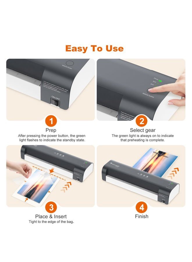 Bonsaii Laminator, 13 Inch 4-in-1 Thermal Laminator Machine with Never Jam Technology. Safe and Reliable Laminator with 40 Laminting Sheets for Home, Office, and Classroom Organization Supplies - Image 4