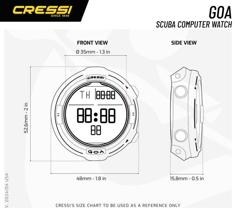 Cressi Goa Scuba Diving Computer, Black/Blue - Image 5