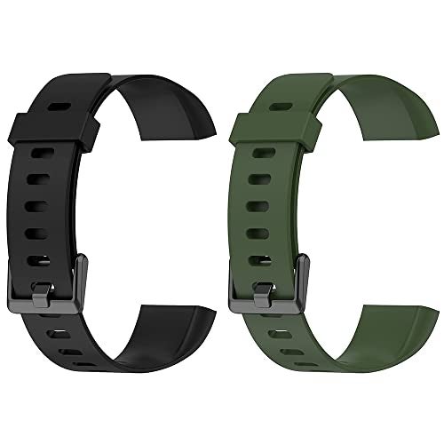 VEROX Replacement Strap Compatible with Realme Smart Band Watch Bracelet RMA 183 Strap- Pack of 2 (Black & Green) - Image 1
