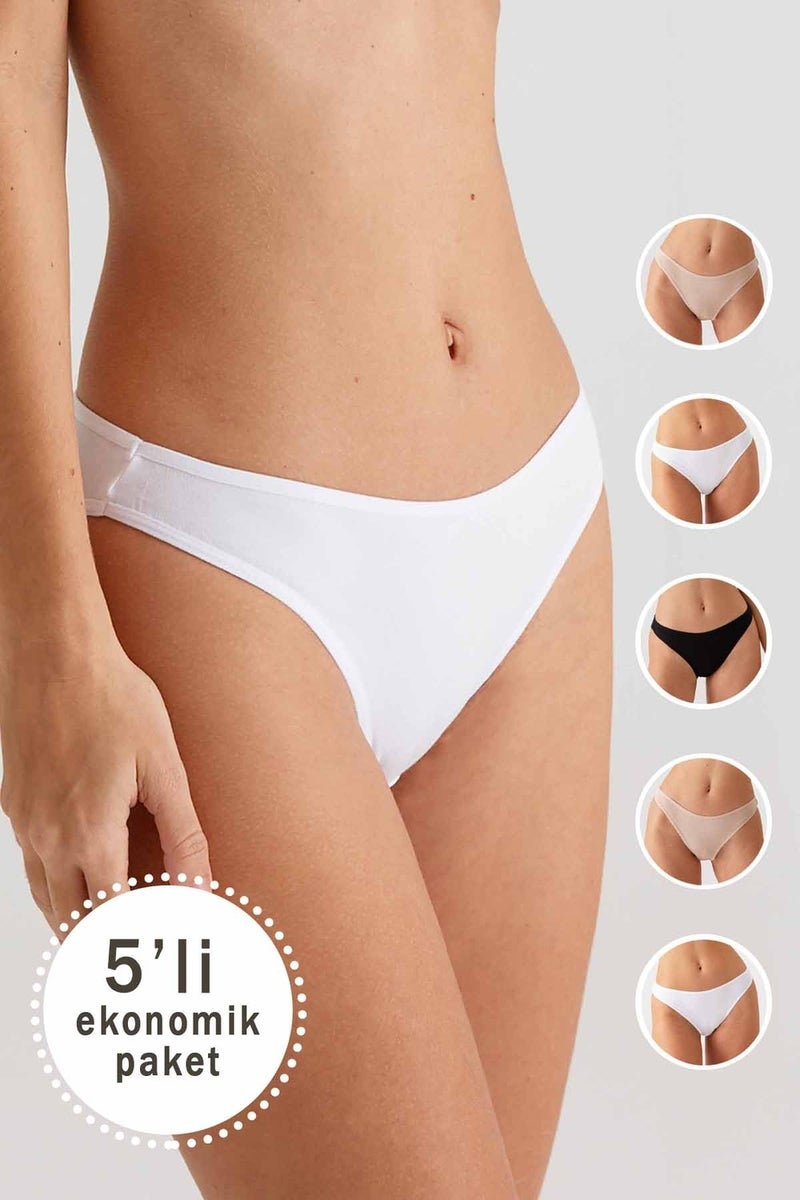 pierre cardin 2057 Women's High Leg Brief 5 Pack Panties 