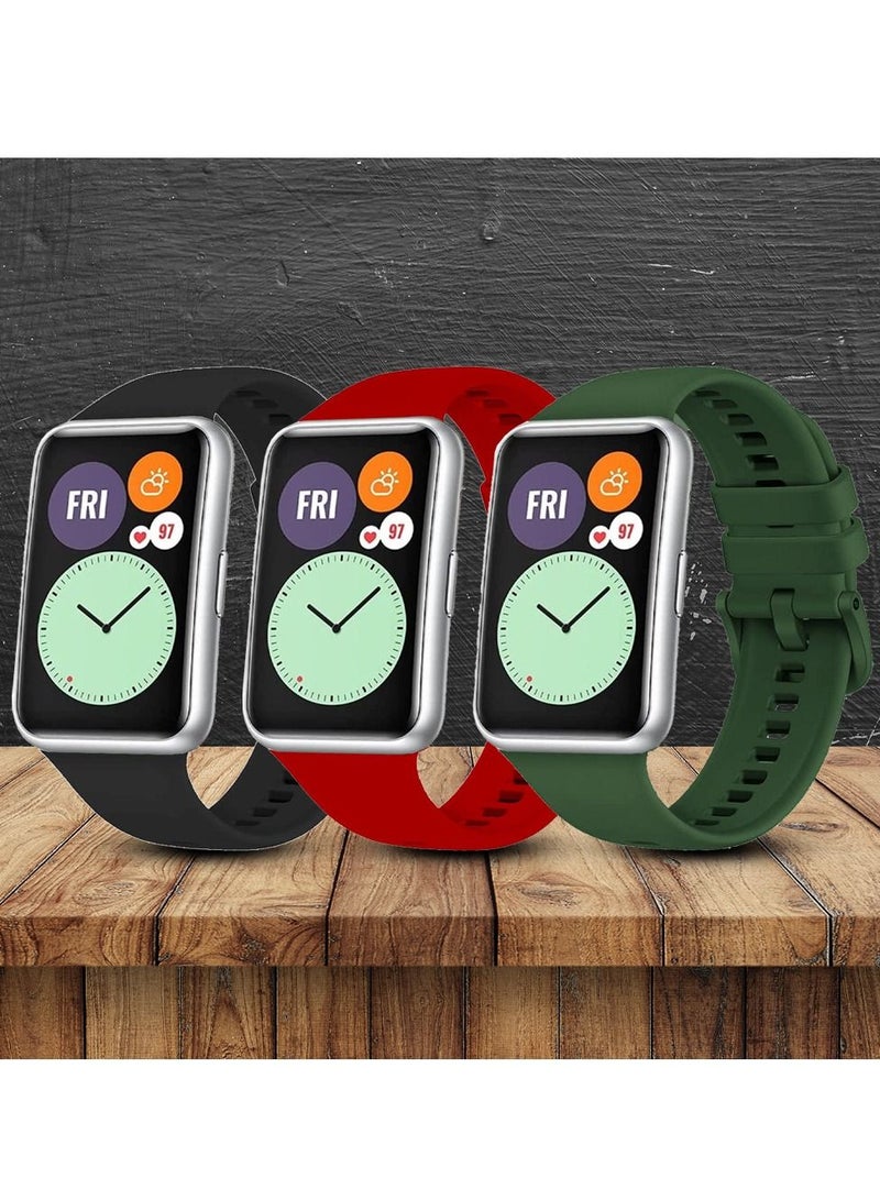 CATANES حزمة 3 لسوار سيليكون بديل لساعات هواوي فيت 2 بألوان متعددة 9 (متوافق فقط مع ساعة هواوي فيت 2) - Image 2