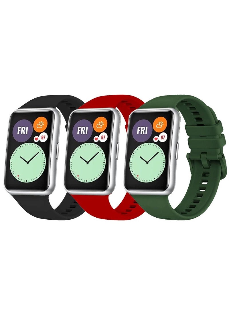 CATANES حزمة 3 لسوار سيليكون بديل لساعات هواوي فيت 2 بألوان متعددة 9 (متوافق فقط مع ساعة هواوي فيت 2) - Image 3