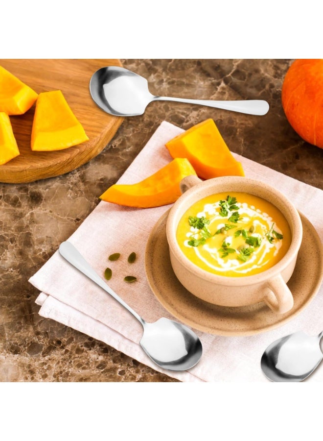 Stainless Steel Serving Spoons, 4Pcs 8.8" Large Spoons With Long Handles for Salad, Banquet, Buffet, Restaurant - Image 4