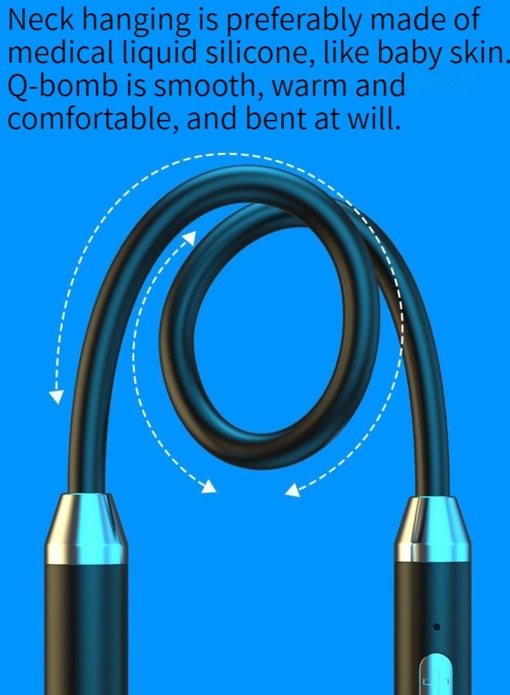 Wireless bluetooth sports earphones hanging neck type ultra long standby bluetooth music earphones blue - Image 2