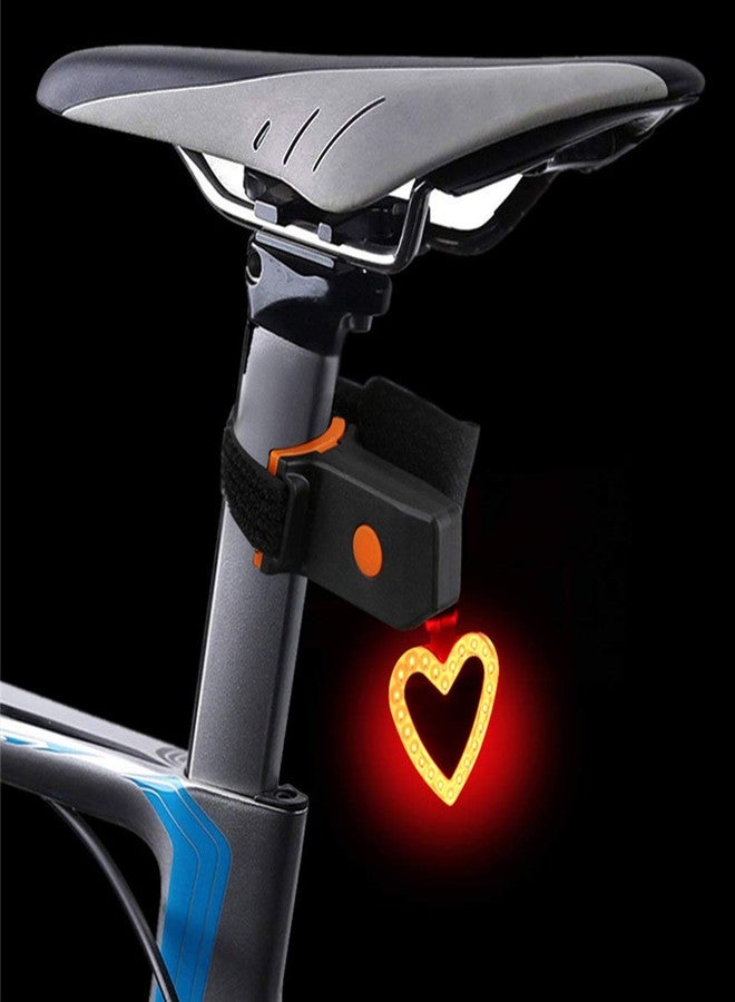 Maso Bike Taillights-USB Rechargeable Cycling Bicycle Tail Warning Light Rear Safety 5 Modes Waterproof Heart Shaped - Image 1