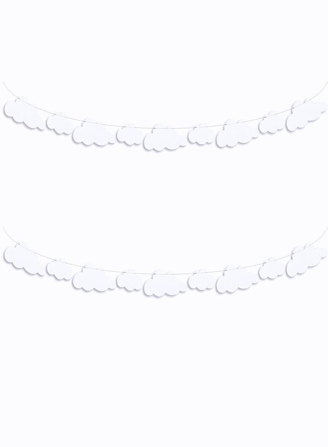 SaktopDeco ساكتوب ديكو - عبوة من قطعتين من زينة السحاب - لافتة من اللباد الأبيض على شكل سحابة - ديكور حائط - زينة حفلات استقبال المولود الجديد بطابع السماء - Image 1