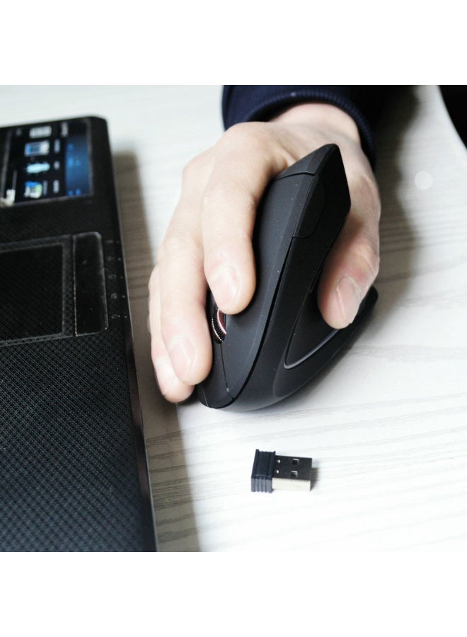 Wireless mouse, ergonomic, silent click, with RGB lighting, supports dual modes (Bluetooth/2.4G USB), suitable for computers, laptops, PCs, MacBooks, and Linux systems (black). - Image 4