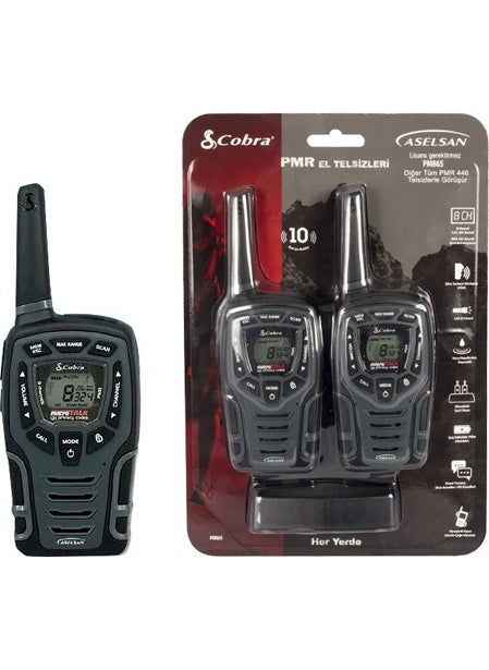 Aselsan PM-865 Battery and Charger Included 10 Km Dual Handheld Radio (8 Channels + 121 Sub Channels) * Vibration