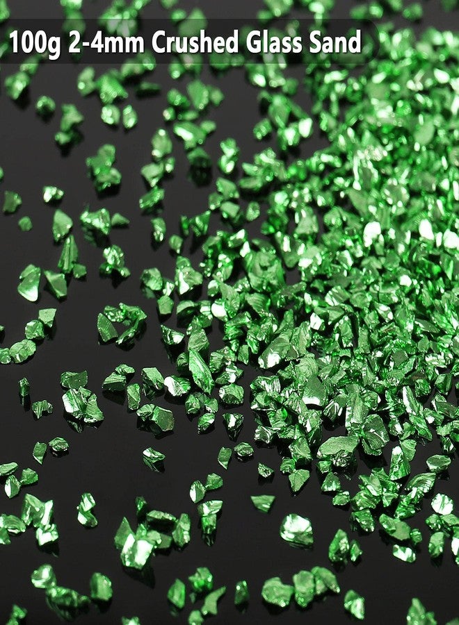 BONNY BOXX Irregular Crushed Glass Chips Sprinkles, 100g Metallic Chunky Glitter Stones for Nail Art, Resin Mold Filler, DIY Crafts, Vase Filler, Jewelry Making (Green) - Image 4