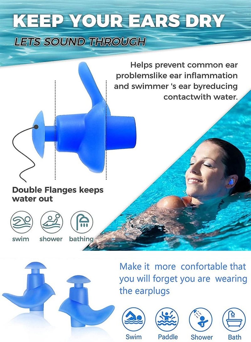 قطوب عالية الجودة سيليكون سدادات الأذن للسباحة ، الغطس ، الغوص ، دش ، ركوب الأمواج وغيرها من الرياضات المائية للأطفال والكبار . - Image 2