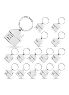 15 Pcs Stainless Steel Charm Keychain, Small House Shaped Pendant Keychain Bag Hanging Fashion Charm Gifts Jewelry, Cute Cartoon House with Window Key Charm Metal Keyring Gift