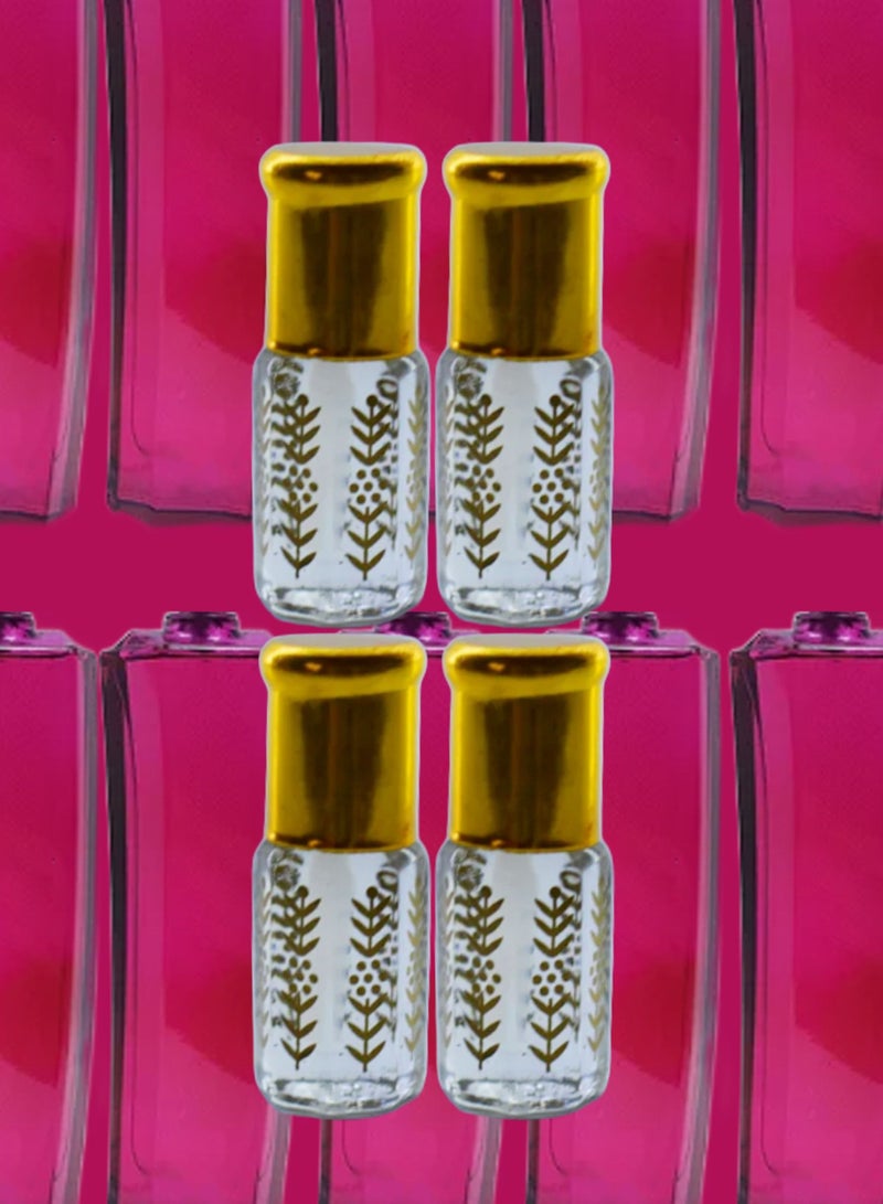 4 قطع زيت عطري اسكادا مغنيسيوم نسائي الشفاف الأصلي 3مل