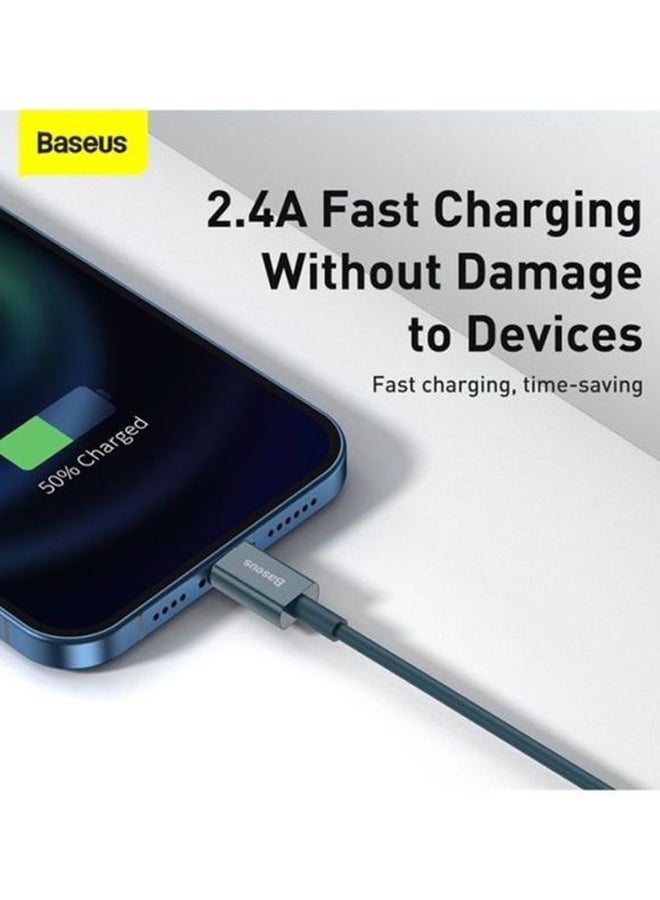 بيسوس باسيوس كيبل USB إلى IP 2.4A 2 متر (أزرق) أزرق - Image 3