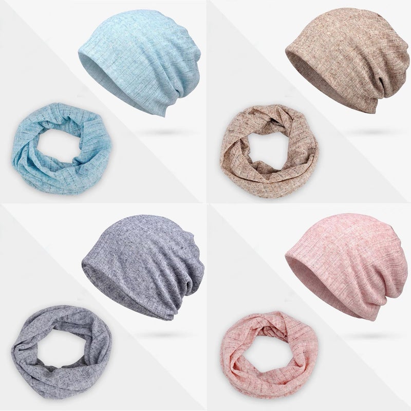 monochef Women's Slouchy Beanie Chemo Hat: 5pcs Cancer Head Wraps Hair Covers Turban Hip-Hop Running Skull Cap Sleep Head Scarf for Cancer Patient - Image 4