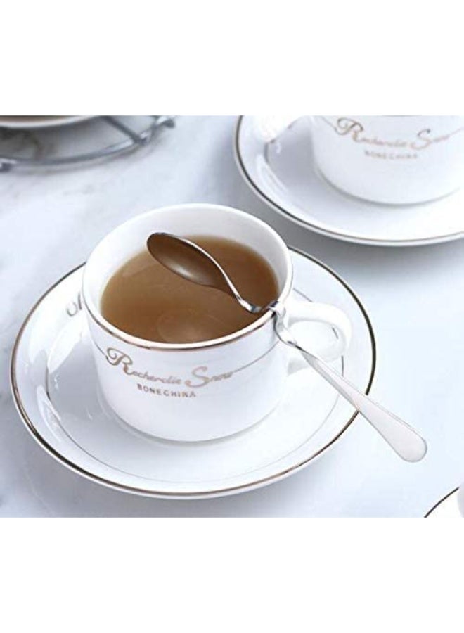 بوفان كوب قهوة، كوب سيراميك مطبوع، طقم مع صحن وملعقة، مصنوع يدويًا، 150 مل، المقاس 7.5 × 5.5 سم - Image 2