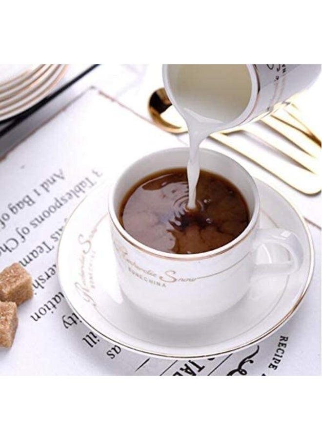 بوفان كوب قهوة، كوب سيراميك مطبوع، طقم مع صحن وملعقة، مصنوع يدويًا، 150 مل، المقاس 7.5 × 5.5 سم - Image 3