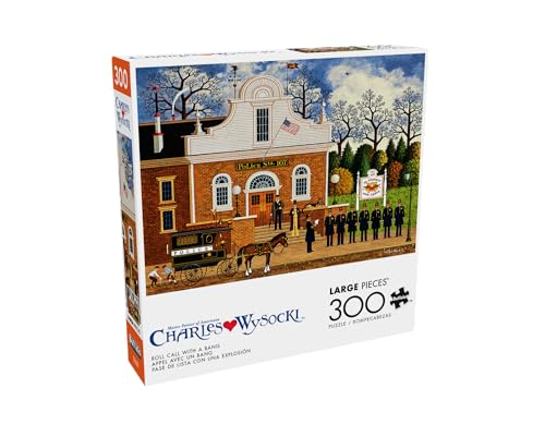 Buffalo Games Roll Call with a Bang Charles Wysocki 300 Oversized Piece Jigsaw Puzzle Larger Shapes Great for Adults Seniors Family Kids Easy to Grip - Image 1