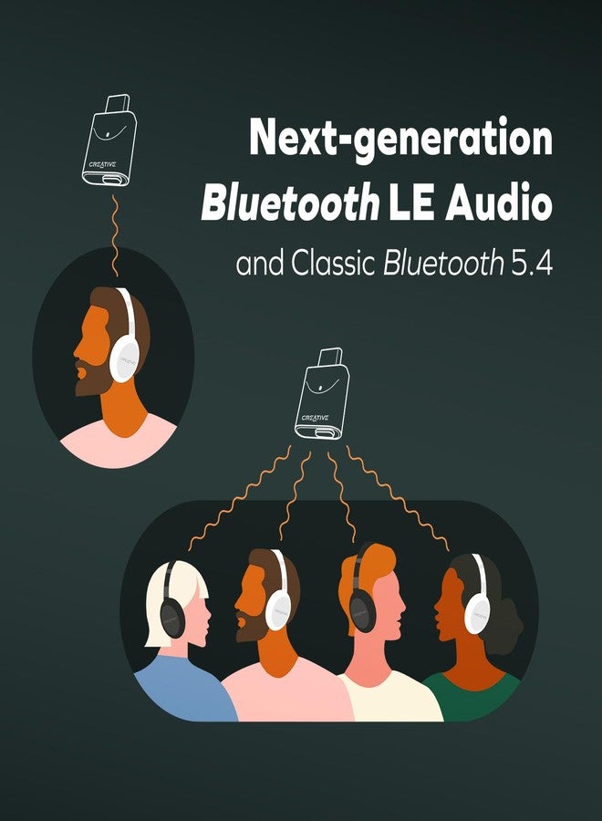 Creative BT-W6 Wireless Bluetooth 5.4 and LE Audio Transmitter with Snapdragon Sound, aptX Lossless, Low Latency and up to 24-bit / 96 kHz Audio, Works with PC/Mac/Gaming Consoles - Image 4