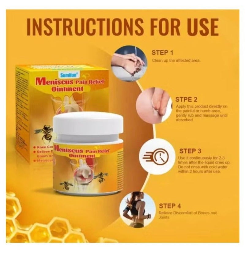 Sumifun Meniscus Pain Relief Ointment for Knee Health, Powerful Herbal Joint Care Solution Helps Reduce Pain, Swelling and Bone Discomfort, Suitable for All Ages and Everyday Pain Management – 20g - Image 4