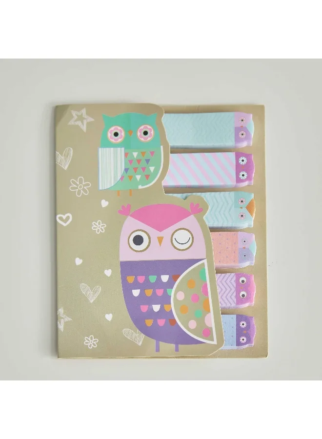 Home Box Owl Shape 6 - Pieces Note Tab Set - 15X12 Cm