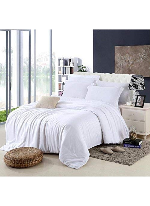PumPum PumPum All Season Striped Cotton Double Duvet Cover White 