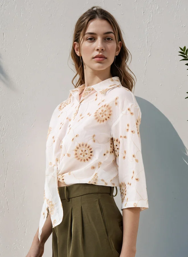 2Xtremz 2Xtremz Schiffli Embroidered Shirt