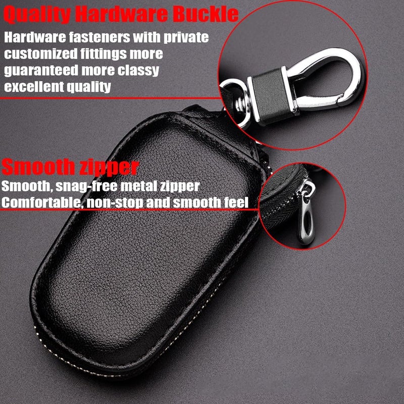 JNNJ Genuine Leather Car Key Case with Signal Lock and Anti-Theft Function - Image 5