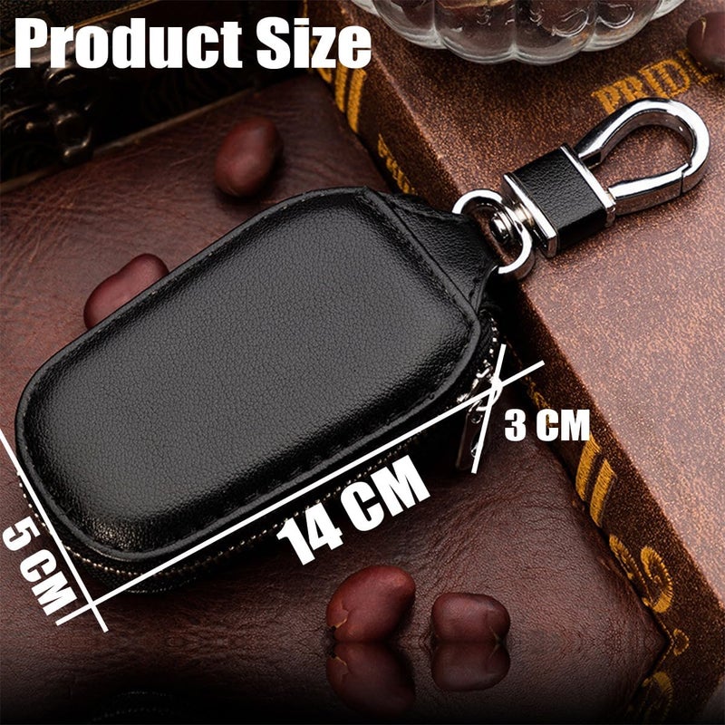 JNNJ Genuine Leather Car Key Case with Signal Lock and Anti-Theft Function - Image 3