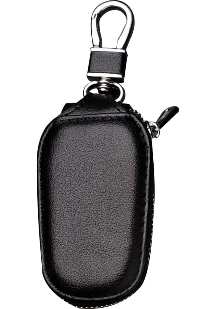 JNNJ Genuine Leather Car Key Case with Signal Lock and Anti-Theft Function - Image 1