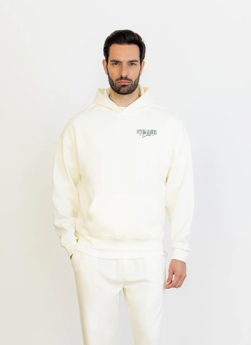 SHAPES SLOGAN PRINTED HOODIE